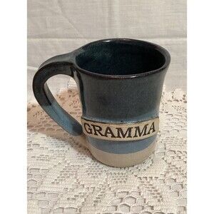GRAMMA Coffee Mug Stegall Studio Art Pottery Hand Thrown Blue Stoneware